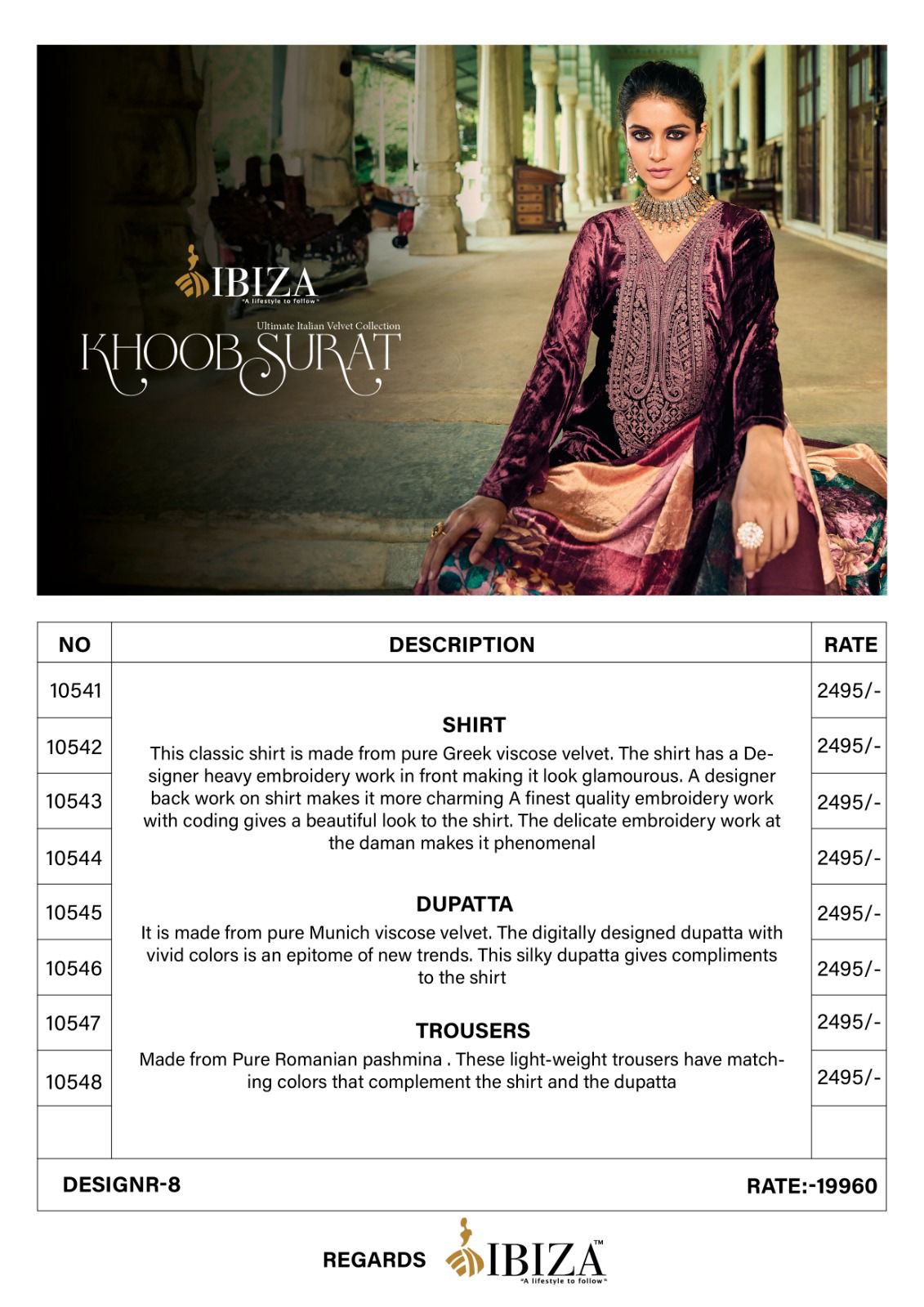 Khoobsurat By Ibiza Viscose Velvet Pashmina Dress Material Catalog
